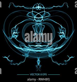 Beautiful symmetry vector figure. Hand drawn linear abstract pattern for banners, logo, postcards, wallpapers etc. Stock Vector