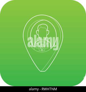 Map pointer with businessman icon green vector Stock Vector