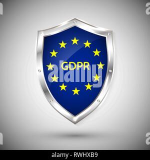 EU General Data Protection Regulation. eu gdpr vector illustration. Stock Vector