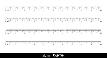Ruler 8 inch.16 inch. 32 inch. Graduation of an inch. 33 cm. Measuring ...