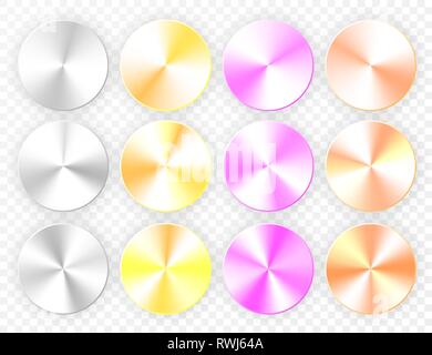 Set of Conic gradients on a transparent background. Vector illustration. Stock Vector