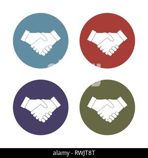 Hand, handshake icon set flat vector Stock Vector