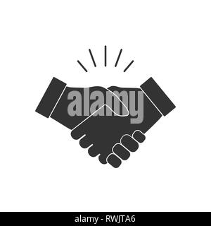 Hand, handshake icon Vector illustration flat Stock Vector