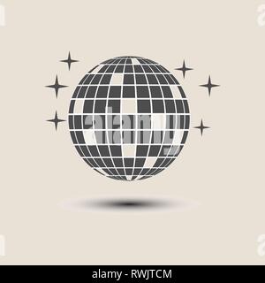 Disco ball party icon. Vector illustration, flat Stock Vector