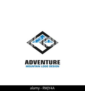 Business Adventure logo, outdoor equipment business logo, minimalist flat logo. Stock Vector