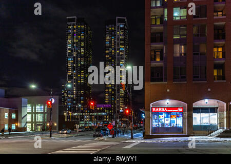 Mississauga, Canada, February 14, 2019: The Square One centre of Mississauga city part of greater Toronto area, during the winter Stock Photo