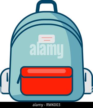 Backpack in a flat style. Vector illustration. School bag.Travel, camping or hiking. Tourism. Luggage.