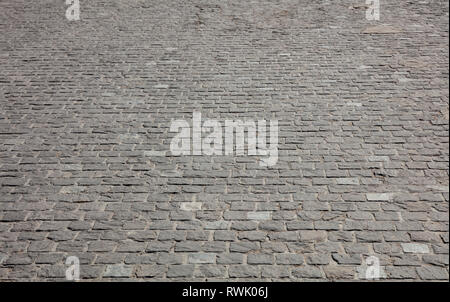 Marble stone grey color paved street, texture background, view from above Stock Photo