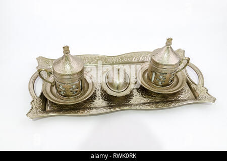 Traditional Turkish coffee set Stock Photo
