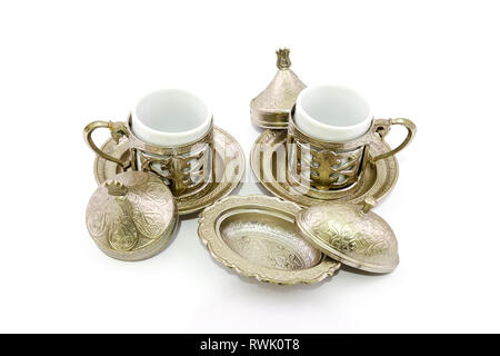 Traditional Turkish coffee set Stock Photo