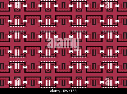 Vector geometric seamless pattern with colorful lines and squares. Stock Vector