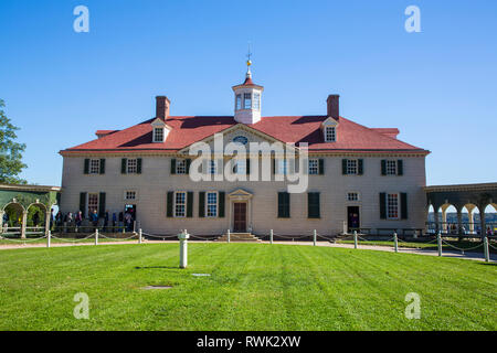 George Washington Mansion; Mount Vernon, Virginia, United States of America Stock Photo