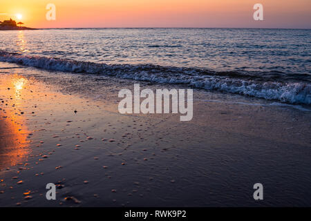 Beautiful cloudscape over the sea, sunset shot.majestic sunset over sea shore. romantic evening on the beach.freedom and inspiration over the ocean Stock Photo