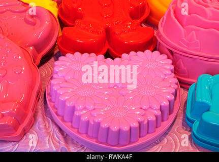 colorful silicon cake molds Stock Photo