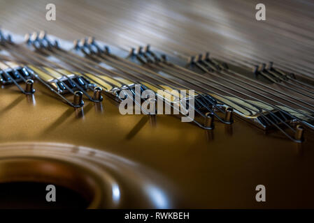 Cork, Ireland 02nd February, 2008. Interior of a Steinway Baby Grand Piano in Cork City, Ireland. Stock Photo