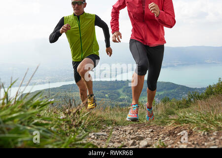 Joggers in Annecy, Rhone-Alpes, France Stock Photo