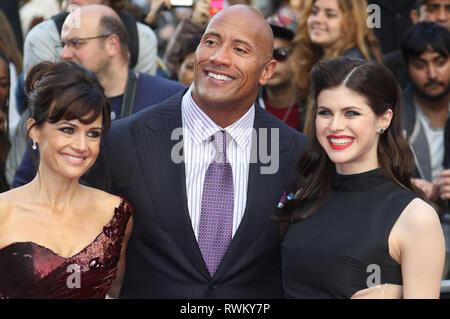 May 21, 2015 - London, England, UK - San Andreas World Premiere, Odeon Leicester Square - Red Carpet Arrivals Photo Shows: (From Left to Right) Carla  Stock Photo