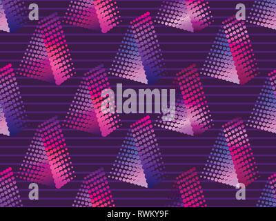 Triangle of dots with gradient. Pop art style, dotted. Vector illustration Stock Vector