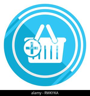 Cart flat design blue web icon, easy to edit vector illustration for webdesign and mobile applications Stock Vector
