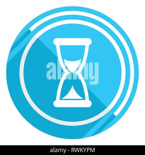 Time flat design blue web icon, easy to edit vector illustration for webdesign and mobile applications Stock Vector