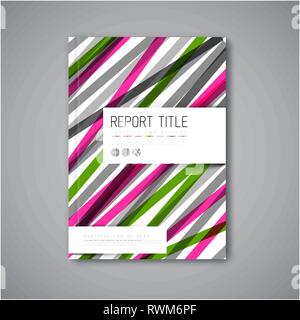 Modern Vector abstract brochure / book / flyer design template - green and pink version Stock Vector