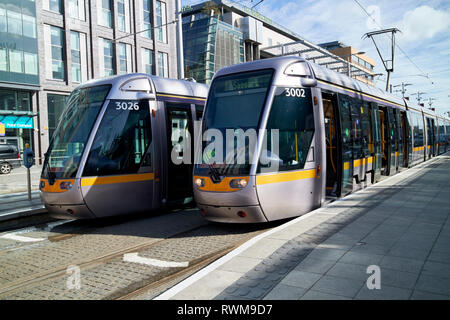 Luas dublins light rail system red route start at the point Dublin republic of Ireland Stock Photo