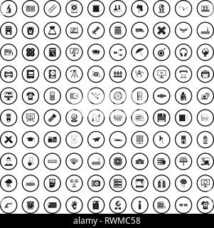 100 printer icons set, simple style  Stock Vector