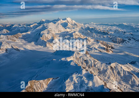 Aerial image of the Saint Elias mountains in Kluane National Park and Reserve; Haines Junction, Yukon, Canada Stock Photo