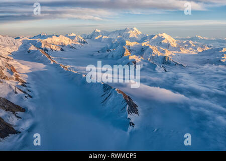 Aerial image of the Saint Elias mountains in Kluane National Park and Reserve; Haines Junction, Yukon, Canada Stock Photo