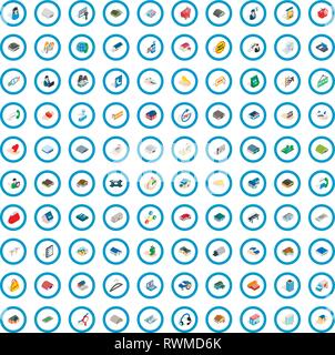 100 deposit icons set, isometric 3d style Stock Vector