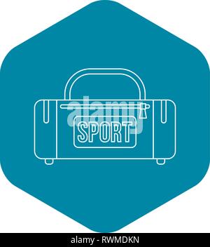Sports bag icon, outline style Stock Vector