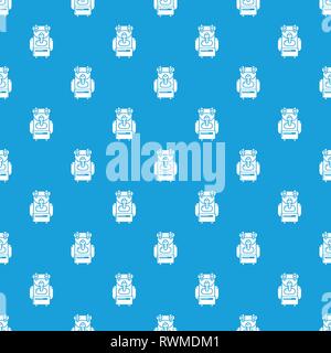 Backpack pattern vector seamless blue Stock Vector