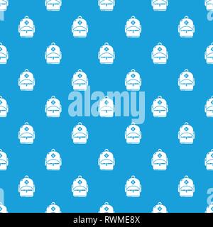 Schoolbag pattern vector seamless blue Stock Vector