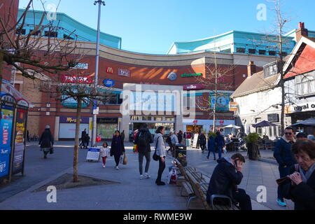 Shoppers in Harrow Shopping Centre London Stock Photo