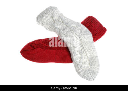 Two socks isolated on white background Stock Photo