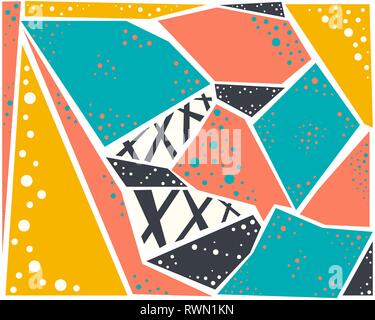 bright colored set of abstract geometric pattern background Stock Vector