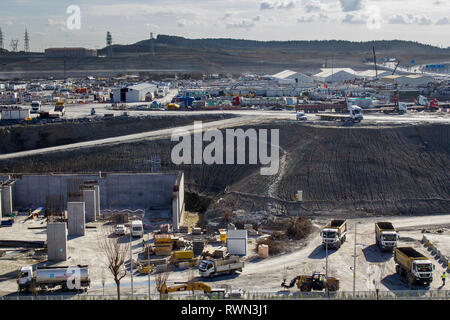 Istanbul / Turkey - November 13 2018:  New Istanbul Airport Terminal. Third Istanbul Airport, External view and construction Stock Photo