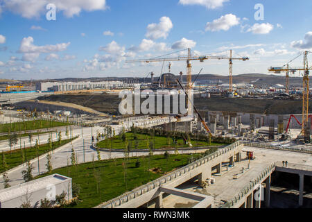 Istanbul / Turkey - November 13 2018:  New Istanbul Airport Terminal. Third Istanbul Airport, External view and construction Stock Photo