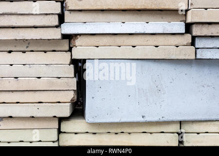 Side view of tile pile. tile for the road or tracks on the home site. Stock Photo