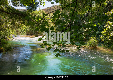 Rapids on the upper reaches of Skradinski buk, a waterfall complex on the Krka River in the Krka National Park, Šibenik–Knin, Croatia Stock Photo