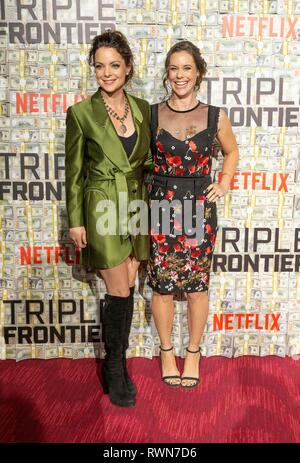 NEW YORK, NY - MARCH 03: Ashley Williams and Kimberly Williams-Paisley attend the 'Triple Frontier' World Premiere at Jazz at Lincoln Center on March  Stock Photo