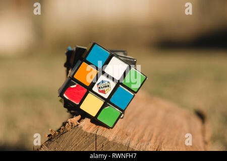 Unsolved Rubiks Cube Stock Photo