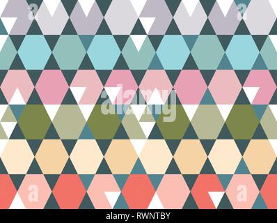 Vector colorful geometric shapes seamless pattern background. Stock Vector