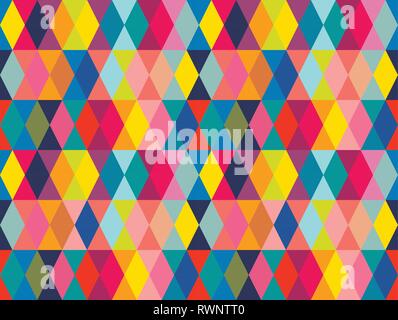 Vector colorful geometric shapes seamless pattern background. Stock Vector