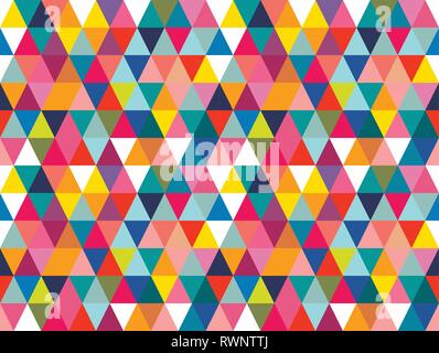 Vector colorful geometric shapes seamless pattern background. Stock Vector