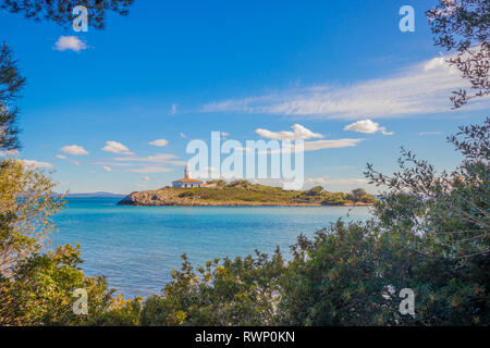 Far d'Alcanada lighthouse near Alcudia in Majorca (Mallorca), Balearic islands, Spain Stock Photo