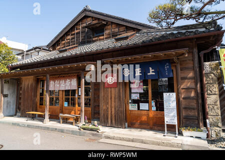 Traditional Japanese style architectures along Ono River, Sawara, Katori City, Chiba Prefecture, Japan Stock Photo