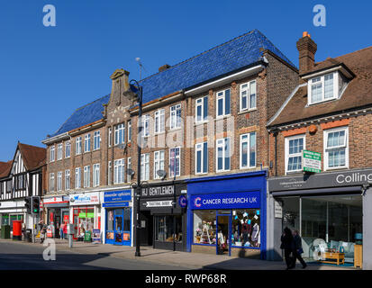 Retail shops on London Road, East Grinstead, West Sussex, England, UK Stock Photo