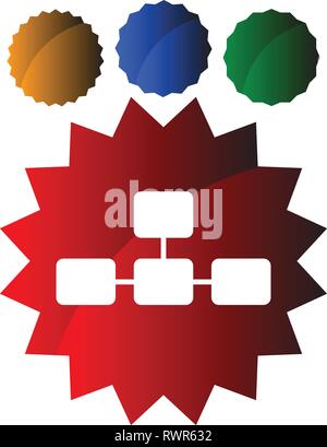 Topological, hierarchical diagram icon, Multilevel chart, graph Stock Vector