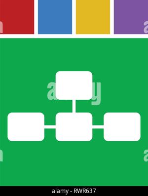 Topological, hierarchical diagram icon, Multilevel chart, graph Stock Vector